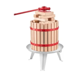 VEVOR 3.2 Gal/12L Fruit Wine Press, Solid Wood Basket with 8 Blocks, Heavy Duty Manual Juice Maker, Cider Apple Grape Tincture Honey Olive Oil Making Press with Handle for Kitchen, Home