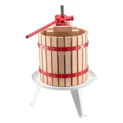 VEVOR 3.2 Gal/12L Fruit Wine Press, Solid Wood Basket with 8 Blocks, Heavy Duty Manual Juice Maker, Cider Apple Grape Tincture Honey Olive Oil Making Press with Handle for Kitchen, Home