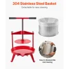 VEVOR 2.38 Gal/9L Fruit Wine Press, Stainless Steel Basket with Cross-beam and Triangular Structure, Manual Juice Maker, Cider Apple Grape Tincture Making Press with T-Handle for Kitchen Home