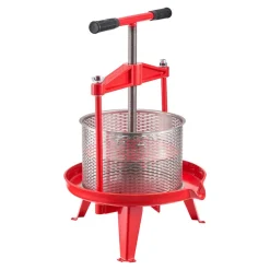 VEVOR 2.38 Gal/9L Fruit Wine Press, Stainless Steel Basket with Cross-beam and Triangular Structure, Manual Juice Maker, Cider Apple Grape Tincture Making Press with T-Handle for Kitchen Home