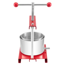 VEVOR 0.8 Gal/3L Fruit Wine Press, 2 Stainless Steel Barrels, Manual Juice Maker, Cider Apple Grape Tincture Honey Olive Oil Making Press with T-Handle for Outdoor Kitchen Home