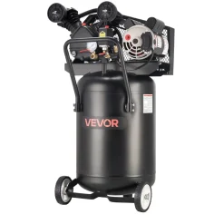 VEVOR 20-Gallon Air Compressor, 2HP 6.5SCFM at 90PSI, Max 135PSI Pressure Oil-Lubricated Air Compressor Tank, Portable on Wheels for Auto Repair, Tire Inflation, Spray Painting, Woodwork Nailing, 120V