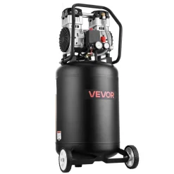 VEVOR 10-Gallon Air Compressor, 2HP 4.8 SCFM at 90PSI, Max 125PSI Pressure Oil-Free Air Compressor Tank, Portable on Wheels for Auto Repair, Tire Inflation, Spray Painting, Woodwork Nailing, 120V