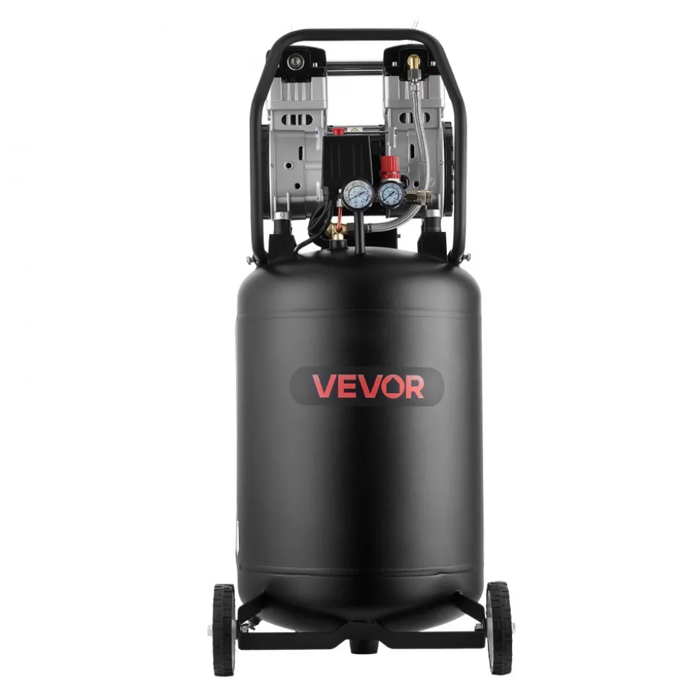 VEVOR 10-Gallon Air Compressor, 2HP 4.8 SCFM at 90PSI, Max 125PSI Pressure Oil-Free Air Compressor Tank, Portable on Wheels for Auto Repair, Tire Inflation, Spray Painting, Woodwork Nailing, 120V