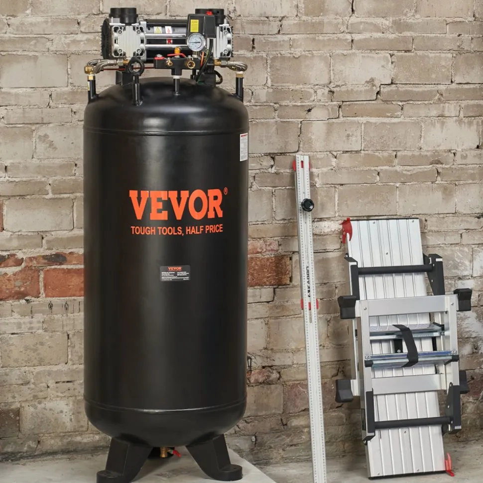 VEVOR 4.8 Gallon Air Compressor, 1.2HP 2.2 CFM@90PSI Oil Free Air Compressor Tank & Max. 116PSI Pressure, 70 dB Ultra Quiet Compressor for Auto Repair, Tire Inflation, Spray Painting, Woodwork Nailing