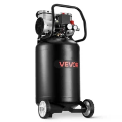 VEVOR 14-Gallon Air Compressor, 2HP 4.3 SCFM at 90PSI, Max 125PSI Pressure Oil-Free Air Compressor Tank, Portable on Wheels for Auto Repair, Tire Inflation, Spray Painting, Woodwork Nailing, 120V