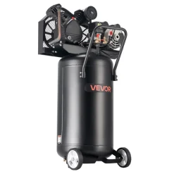 VEVOR 25-Gallon Air Compressor, 2HP 5.5 SCFM at 90PSI, Max 200PSI Pressure Oil-Lubricated Air Compressor Tank, Portable on Wheels for Auto Repair, Tire Inflation, Spray Painting, Woodwork Nailing, 120V