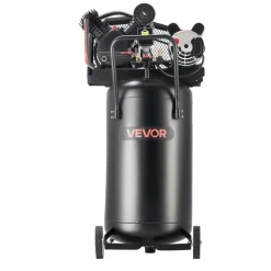 VEVOR 25-Gallon Air Compressor, 2HP 5.5 SCFM at 90PSI, Max 200PSI Pressure Oil-Lubricated Air Compressor Tank, Portable on Wheels for Auto Repair, Tire Inflation, Spray Painting, Woodwork Nailing, 120V