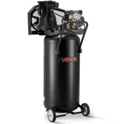 VEVOR 30-Gallon Air Compressor, 2HP 5.3SCFM at 90PSI, Max 125PSI Pressure Oil-Lubricated Air Compressor Tank, Portable on Wheels for Auto Repair, Tire Inflation, Spray Painting, Woodwork Nailing, 120V