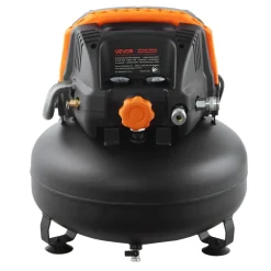 VEVOR 6 Gallon Air Compressor, 1.7HP 2.3CFM @ 90PSI Portable Pancake Air Compressor & 150PSI Max Working Pressure, Oil-Free Compressor Tank for Tire Inflation, Spray Painting, Woodwork Nailing, 120V