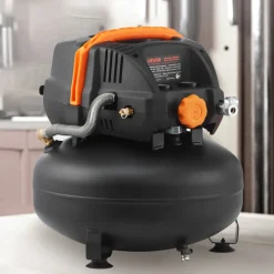 VEVOR 6 Gallon Air Compressor, 1.7HP 2.3CFM @ 90PSI Portable Pancake Air Compressor & 150PSI Max Working Pressure, Oil-Free Compressor Tank for Tire Inflation, Spray Painting, Woodwork Nailing, 120V