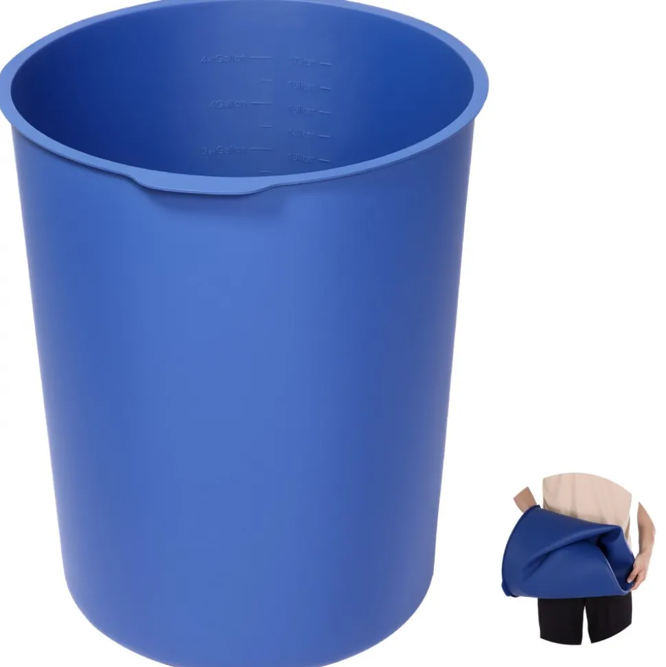 VEVOR 5 Gallon Bucket Liner for Concrete Mix, Reusable Silicone Mortar Bucket Liner for Thinset Paint Concrete Epoxy Mixing, Heavy-duty Grout Mixer Insert Tool with Graduated Measurements, Blue