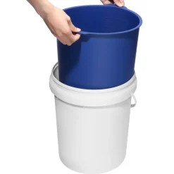 VEVOR 5 Gallon Bucket Liner for Concrete Mix, Reusable Silicone Mortar Bucket Liner for Thinset Paint Concrete Epoxy Mixing, Heavy-duty Grout Mixer Insert Tool with Graduated Measurements, Blue