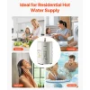 VEVOR 12 Gallon Electric Tank Water Heater, 1600W Point-of-Use Hot Water Heater with LED Display, Knob Control, Side Outlet, 120V Storage Design with T&P Valve for Small Apartments & Studios, Gray