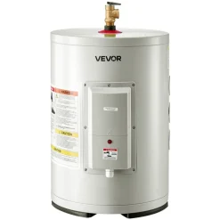 VEVOR 30 Gallon Electric Tank Water Heater, 5000W Point-of-Use Hot Water Heater with LED Display, Knob Control, Top Outlet, 240V with T&P Valve for Large Families, Small Commercial Spaces, Gray