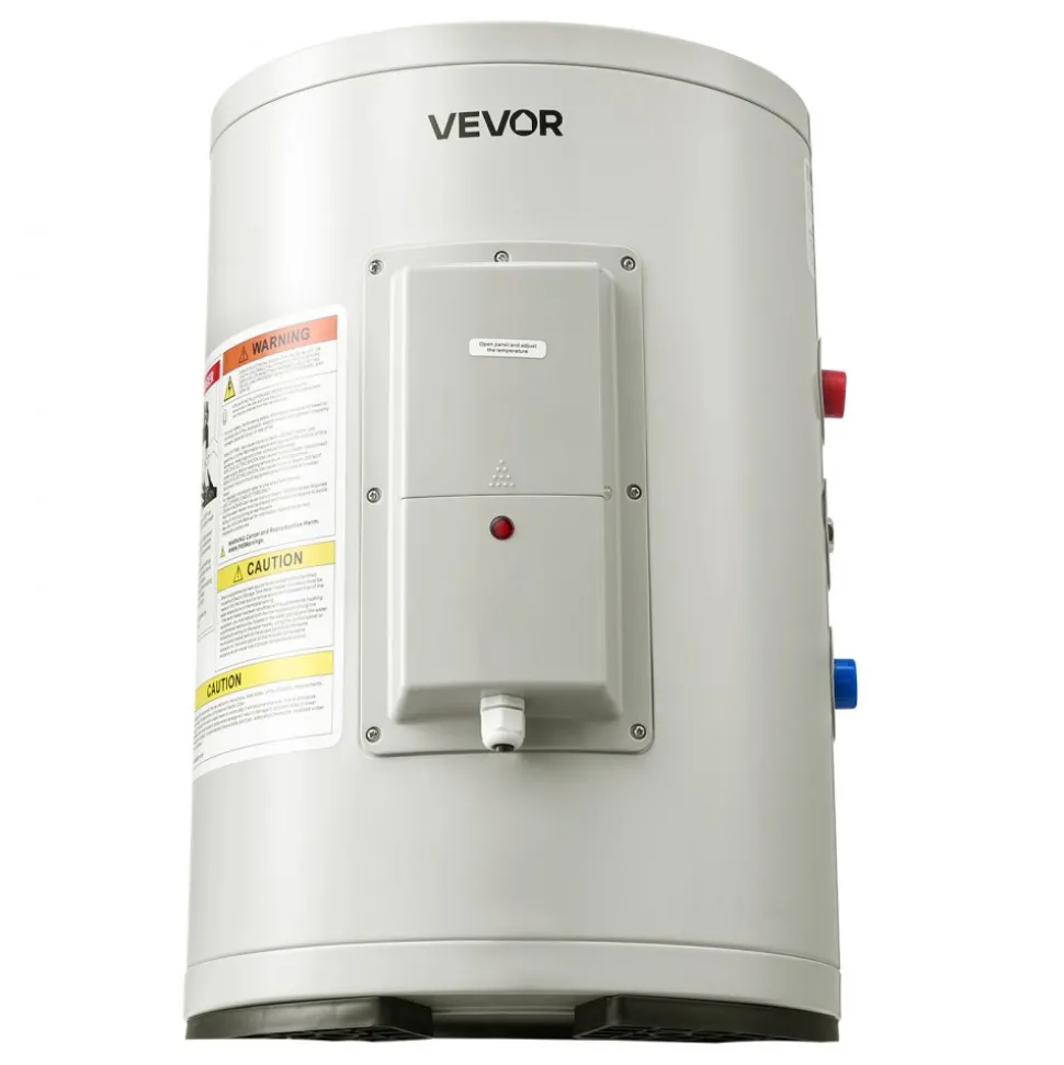VEVOR 30 Gallon Electric Tank Water Heater, 5000W Point-of-Use Hot Water Heater with LED Display, Knob Control, Top Outlet, 240V with T&P Valve for Large Families, Small Commercial Spaces, Gray