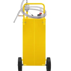 VEVOR 30 Gallon Fuel Caddy, Gas Storage Tank & 4 Wheels, with Manuel Transfer Pump, Gasoline Diesel Fuel Container for Cars, Lawn Mowers, ATVs, Boats, More, Yellow