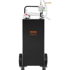 VEVOR 30 Gallon Fuel Caddy, Gas Storage Tank & 4 Wheels, with Manuel Transfer Pump, Gasoline Diesel Fuel Container for Cars, Lawn Mowers, ATVs, Boats, More, Black