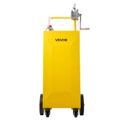 VEVOR 35 Gallon Fuel Gas Caddy, Carbon Steel, Portable Fuel Transfer Storage Tank with Manual Pump and 4 Wheels, Gasoline Diesel Can Container, for Cars, Lawn Mowers, ATVs, Boats, Motorcycles, Red