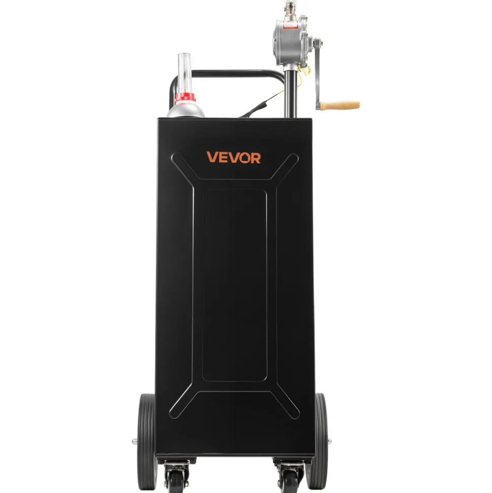 VEVOR 30 Gallon Fuel Gas Caddy, Carbon Steel, Portable Fuel Transfer Storage Tank with Electric Pump & 2 Wheels, Gasoline Diesel Can Container, for Cars, Lawn Mowers, ATVs, Boats, Motorcycles, Red