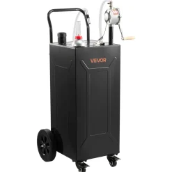 VEVOR 30 Gallon Fuel Gas Caddy, Carbon Steel, Portable Fuel Transfer Storage Tank with Electric Pump & 2 Wheels, Gasoline Diesel Can Container, for Cars, Lawn Mowers, ATVs, Boats, Motorcycles, Red
