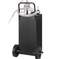 VEVOR 30 Gallon Gas Caddy, Fuel Storage Tank with Wheels, Portable Fuel Caddy with Manuel Transfer Pump, Gasoline Diesel Fuel Container for Cars, Lawn Mowers, ATVs, Boats, More, Black