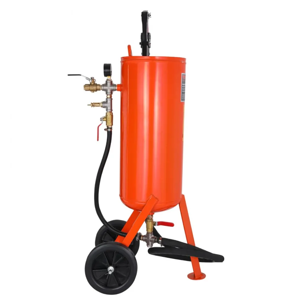 VEVOR 10 Gallon Heavy-Duty Sand Blaster, 60-110 PSI High Pressure Sandblaster, Portable Abrasive Blasting Tank, Air Sand Blasting Kit with 2 Ceramic Nozzles & 7.5ft Hose for Stain, Rust, Paint Removal