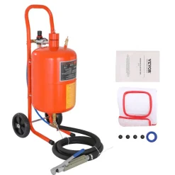 VEVOR 5 Gallon Sand Blaster, 60-110 PSI High Pressure Sandblaster, Portable Abrasive Blasting Tank, Air Sand Blasting Kit with 4 Ceramic Nozzles and Oil-Water Separator for Paint, Stain, Rust Removal