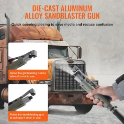 VEVOR 5 Gallon Sand Blaster, 60-110 PSI High Pressure Sandblaster, Portable Abrasive Blasting Tank, Air Sand Blasting Kit with 4 Ceramic Nozzles and Oil-Water Separator for Paint, Stain, Rust Removal