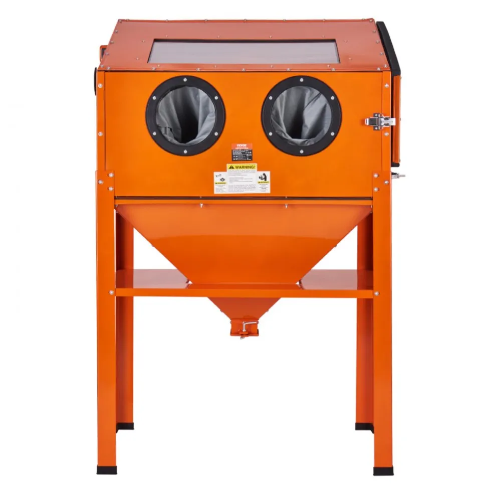 VEVOR 60 Gallon Sandblasting Cabinet, 40-120PSI Sand Blasting Cabinet with Stand, Heavy Duty Steel Sand Blaster with Blasting Gun & 4 Ceramic Nozzles for Paint, Stain, Rust Removal