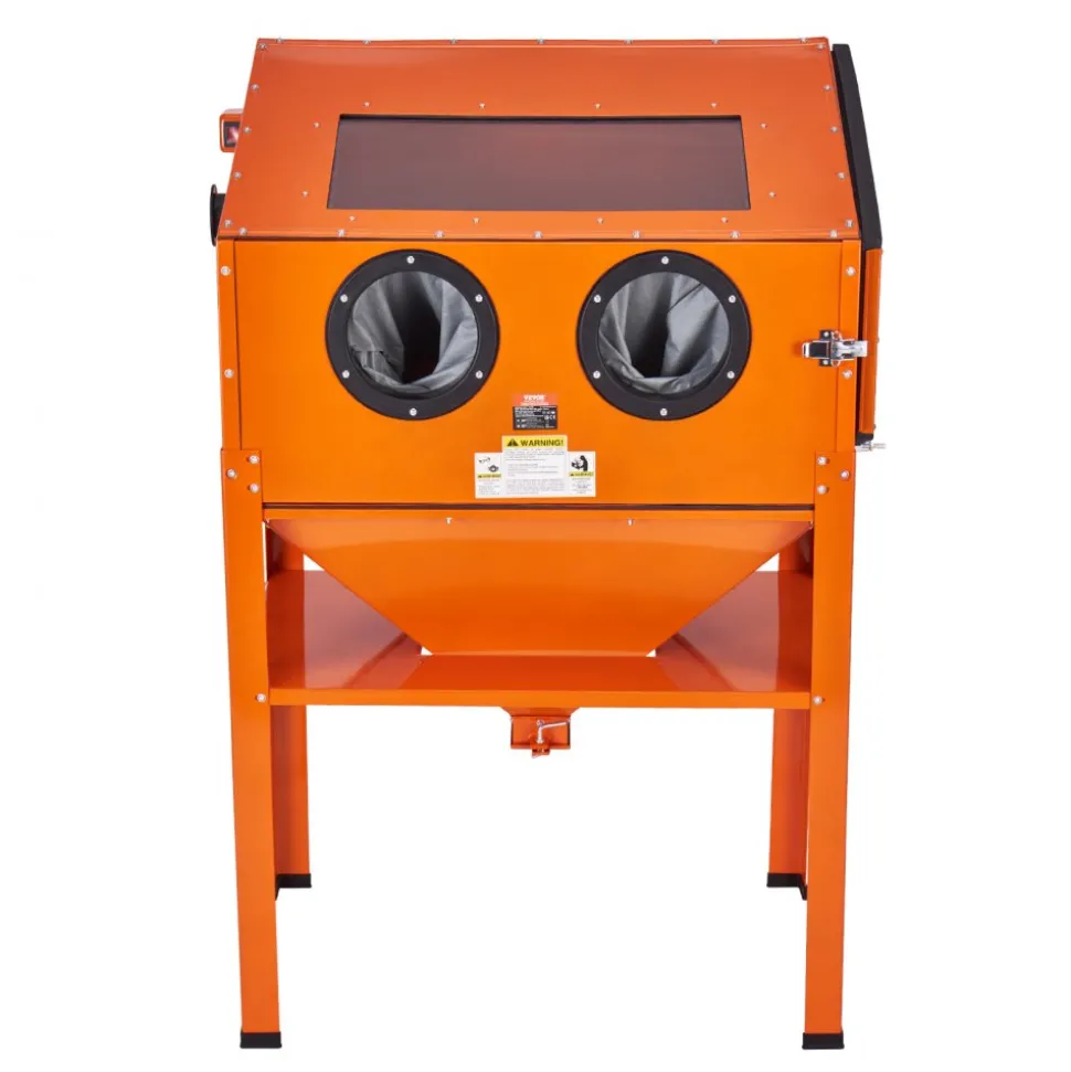 VEVOR 60 Gallon Sandblasting Cabinet, 40-120PSI Sand Blasting Cabinet with Stand, Heavy Duty Steel Sand Blaster with Blasting Gun & 4 Ceramic Nozzles for Paint, Stain, Rust Removal