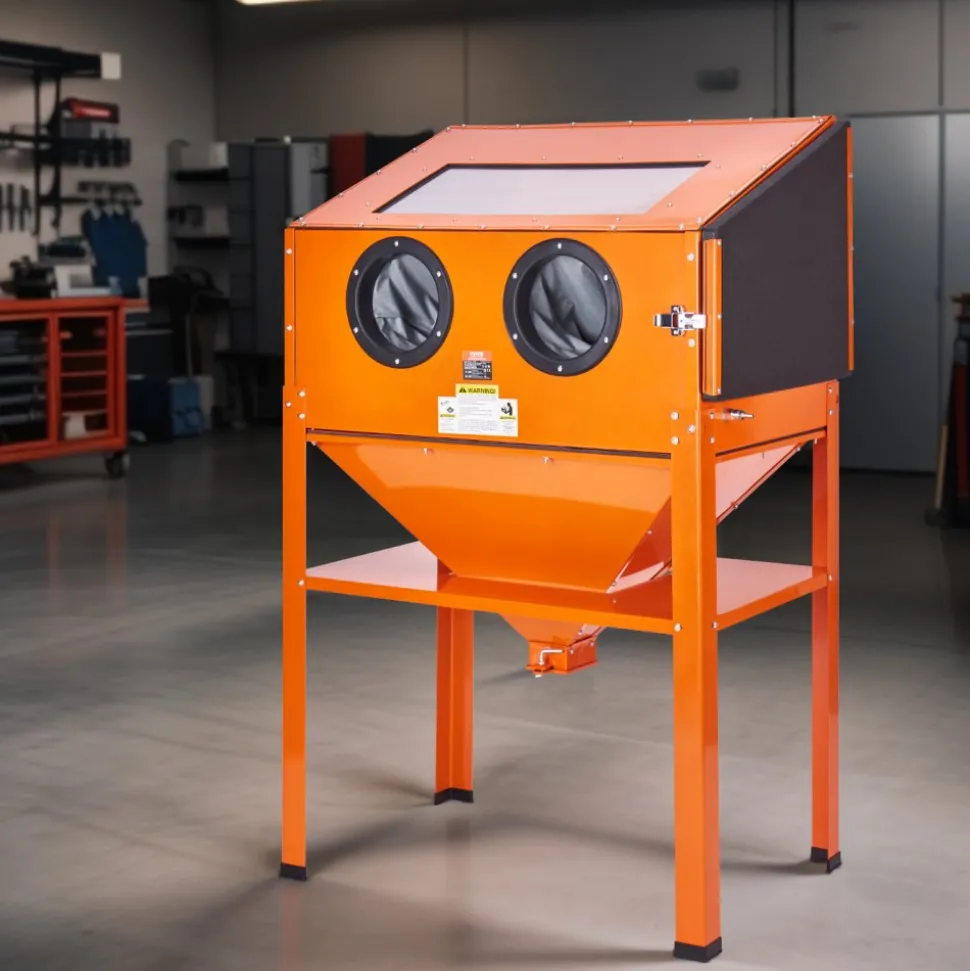 VEVOR 60 Gallon Sandblasting Cabinet, 40-120PSI Sand Blasting Cabinet with Stand, Heavy Duty Steel Sand Blaster with Blasting Gun & 4 Ceramic Nozzles for Paint, Stain, Rust Removal