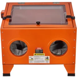 VEVOR 25 Gallon Sandblasting Cabinet, 40-120PSI Portable Benchtop Sand Blasting Cabinet, Heavy Duty Steel Sand Blaster with Blasting Gun & 4 Ceramic Nozzles for Paint, Stain, Rust Removal