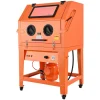VEVOR 245 Gallon Sandblasting Cabinet with Pressurized Tank, Heavy Duty Steel Sand Blasting Cabinet on Wheels - with 32 Gallon Media Hopper & 1.6HP Dust Collector for Oversized Parts Surface Finishing