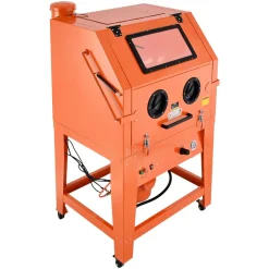 VEVOR 245 Gallon Sandblasting Cabinet with Pressurized Tank, Heavy Duty Steel Sand Blasting Cabinet on Wheels - with 32 Gallon Media Hopper & 1.6HP Dust Collector for Oversized Parts Surface Finishing