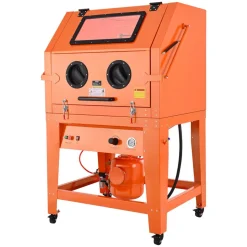 VEVOR 245 Gallon Sandblasting Cabinet with Pressurized Tank, Heavy Duty Steel Sand Blasting Cabinet on Wheels - with 32 Gallon Media Hopper & 1.6HP Dust Collector for Oversized Parts Surface Finishing