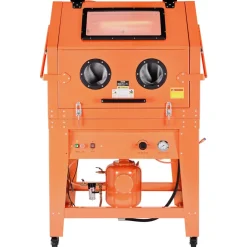 VEVOR 245 Gallon Sandblasting Cabinet with Pressurized Tank, Heavy Duty Steel Sand Blasting Cabinet on Wheels - with 32 Gallon Media Hopper & 1.6HP Dust Collector for Oversized Parts Surface Finishing