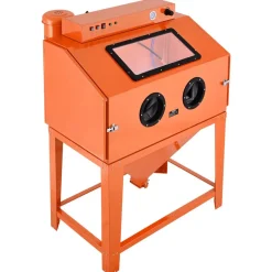 VEVOR 115 Gallon Sandblasting Cabinet, Heavy Duty Steel Sand Blasting Cabinet with 31-Gallon Media Hopper, Dual Blasting Guns & 1.6HP Dust Collector for Oversized Parts Surface Finishing, Rust Removal