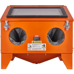 VEVOR 40 Gallon Sandblasting Cabinet, 40-120PSI Portable Benchtop Sand Blasting Cabinet, Heavy Duty Steel Sand Blaster with Blasting Gun & 4 Ceramic Nozzles for Paint, Stain, Rust Removal