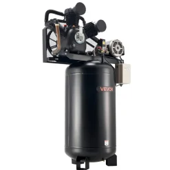 VEVOR 80 Gallons Heavy-Duty Air Compressor, 10HP 17 SCFM at 90PSI Air Compressors Max 175PSI, Oil-Lubricated Compressor Tank for Industrial Manufacturing, Large Workshops (230V 3-Phase, No Plug)