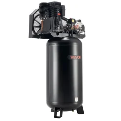 VEVOR 60 Gallons Heavy-Duty Air Compressor, 5HP 12 SCFM at 90PSI Air Compressors Max 145PSI Pressure, Oil-Lubricated Compressor Tank for Industrial Manufacturing, Large Workshops (230V 60Hz, No-Plug)