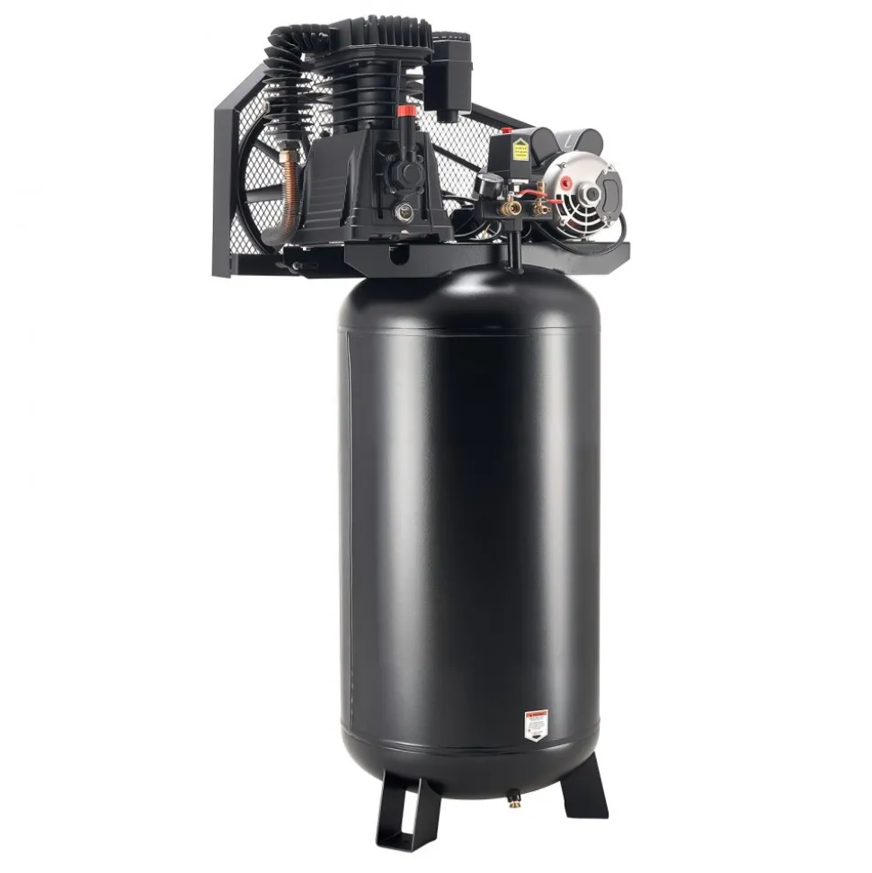 VEVOR 60 Gallons Heavy-Duty Air Compressor, 5HP 12 SCFM at 90PSI Air Compressors Max 145PSI Pressure, Oil-Lubricated Compressor Tank for Industrial Manufacturing, Large Workshops (230V 60Hz, No-Plug)
