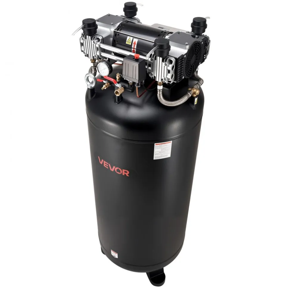 VEVOR 80 Gallons Heavy-Duty Air Compressor, 5HP 13.5SCFM at 90PSI Air Compressors Max 145PSI Pressure, Oil-Free Compressor Tank for Industrial Manufacturing, Large Workshops (230V 3-Phase, No Plug)