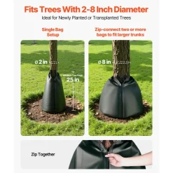 VEVOR 20 Gallon Tree Watering Bags, 25 Pack 3-4 Hours Slow Release Gator Bags for Trees, Heavy Duty PE Tree Drip Irrigation Bag with Zipper, Durable & Reusable Deep Root Shrub Watering Bag