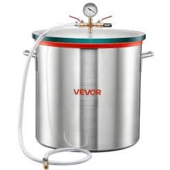 VEVOR 15 Gallon Vacuum Chamber, Aluminum Alloy, Vacuum Degassing Chamber with Tempered Glass Lid, Hose, Air Filter, for Resin Casting, Stabilizing Wood, Degassing Silicone, Epoxies, Essential Oils