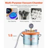 VEVOR 1.5 Gallon Vacuum Chamber and 3.5 CFM Pump Kit, Stainless Steel Chamber, Single Stage Vacuum Pump Degassing Chamber Kit, with Acrylic Lid, Oil, 4.92 ft Hose, for Degassing Resin Silicone Epoxies