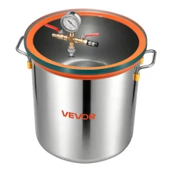 VEVOR 9 Gallon Vacuum Chamber, Stainless Steel, Vacuum Degassing Chamber with Tempered Glass Lid, Hose, Air Filter, for Resin Casting, Stabilizing Wood, Degassing Silicone, Epoxies, Essential Oils