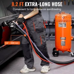 VEVOR 28 Gallon Vacuum Sand Blaster, Dustless Sandblaster with Built-in 1200W Vacuum System for Dust Control and Abrasive Recycle, 60-110 PSI Heavy Duty Abrasive Blasting Machine