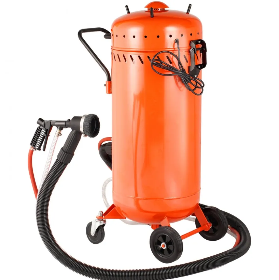 VEVOR 28 Gallon Vacuum Sand Blaster, Dustless Sandblaster with Built-in 1200W Vacuum System for Dust Control and Abrasive Recycle, 60-110 PSI Heavy Duty Abrasive Blasting Machine