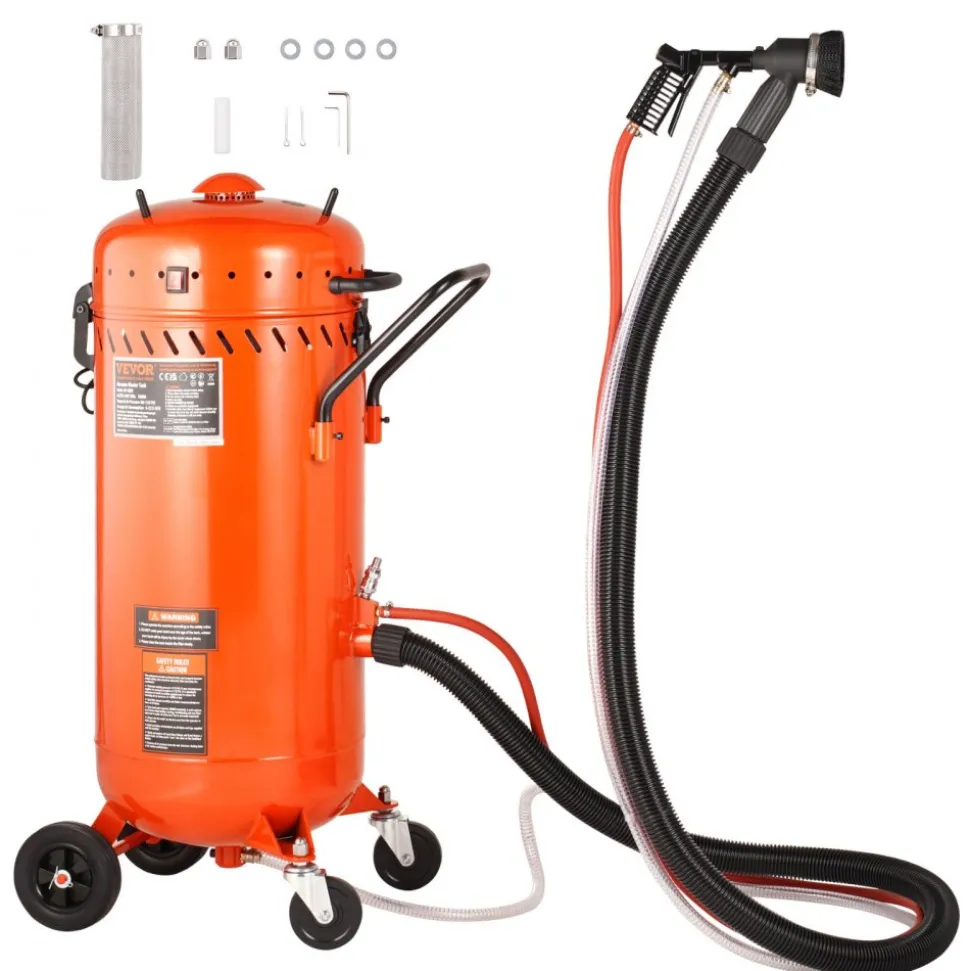VEVOR 28 Gallon Vacuum Sand Blaster, Dustless Sandblaster with Built-in 1200W Vacuum System for Dust Control and Abrasive Recycle, 60-110 PSI Heavy Duty Abrasive Blasting Machine